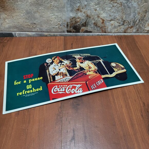 VTG Coca Cola Tin Metal Poster Wall Hanging Decor - Picture 8 of 9